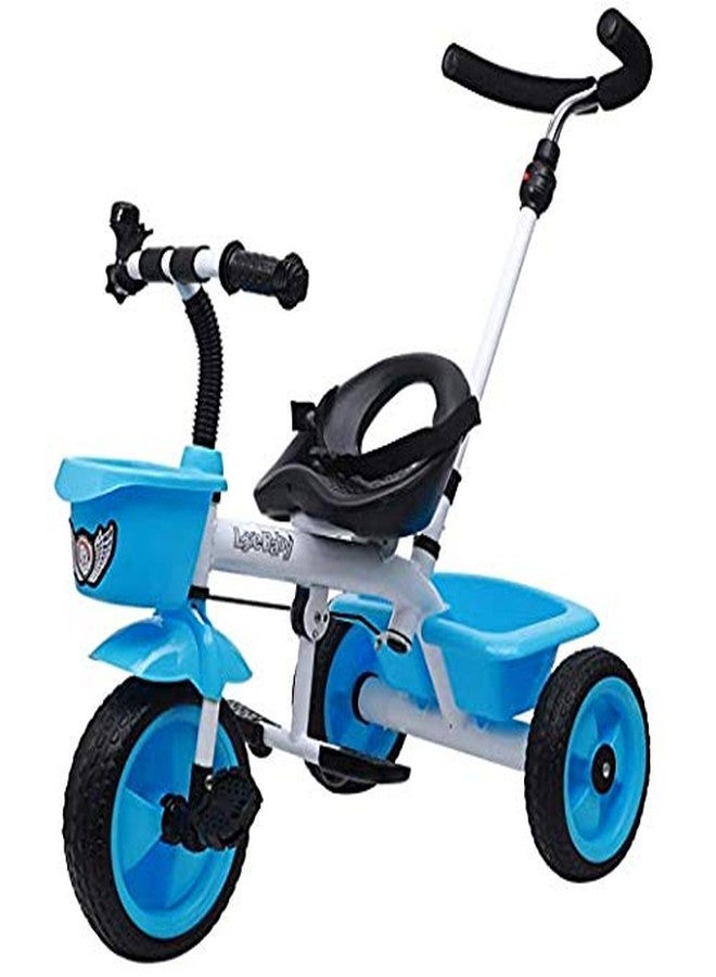 JoyRide Kids Metal Tricycle With Parent Push Handle (Blue) - Image 1